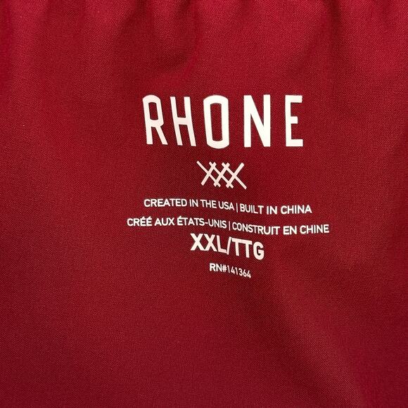 Rhone Mako 7" Unlined Tech Shorts Mens Size XXL Red Black Waistband - Picture 7 of 8